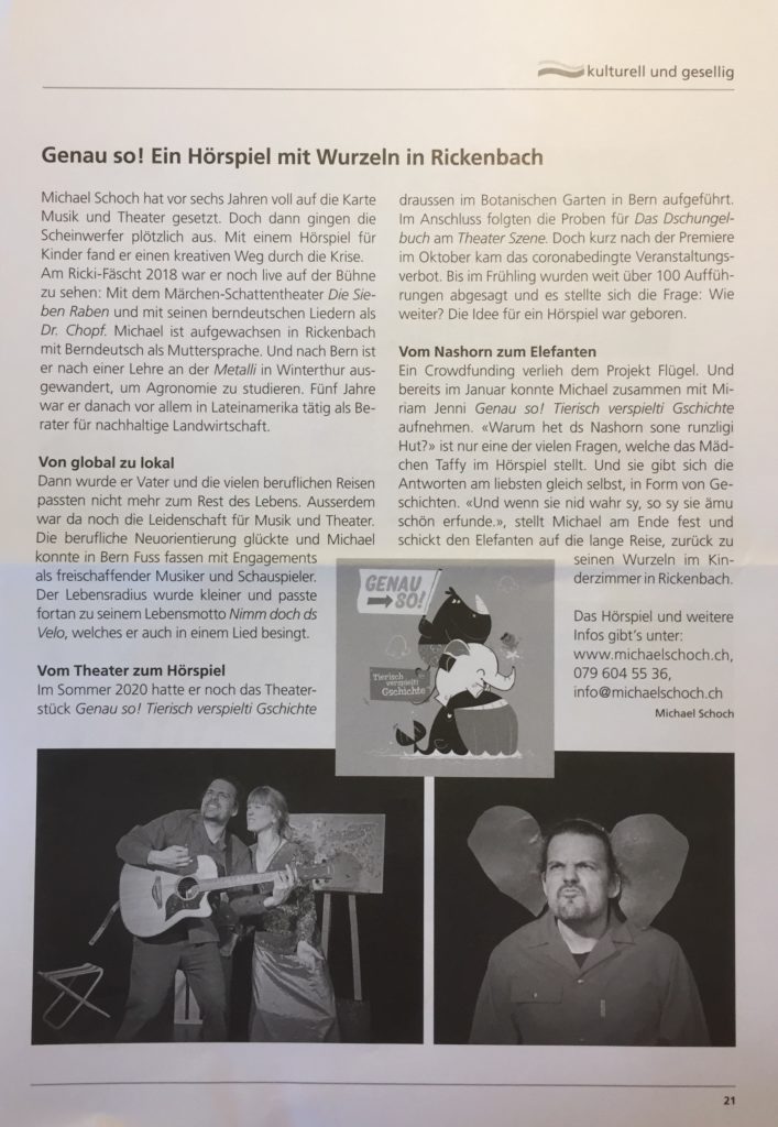Artikel im Rickenbacker vom Januar 2022
